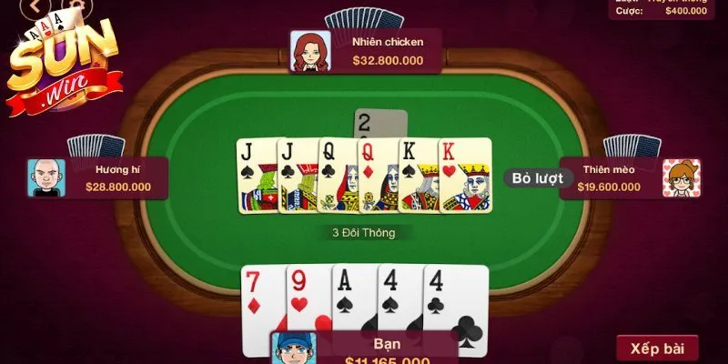 Game đánh bài tiến lên đổi thưởng với thế chặt mạnh 